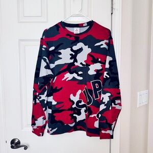 Supreme x Nike Red and Gray Camo Long Sleeve Sweatshirt Shirt
